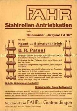 Stahlrollen-Antriebsketten für Bindemäher
