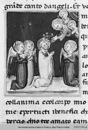 Petrus wird von Christus mit Blumen bekrönt - Leggendario di Santi e Sante