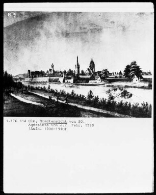 Ulm, Stadtansicht von Südosten