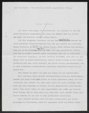 Brief von Gerhart Hauptmann an Fritz Engel