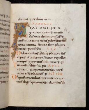 Zierinitiale / Randleisteninitiale mit Rankenbesatz: F(iat domine)