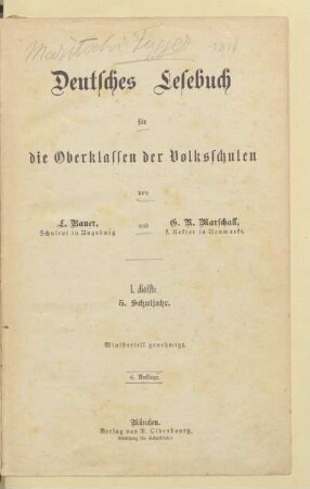 Hälfte 1 = 5. Schuljahr, [Schülerband]: [Hälfte 1 = 5. Schuljahr, [Schülerband]]