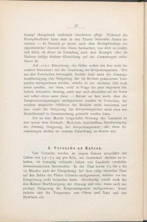 3. Versuche an Katzen.