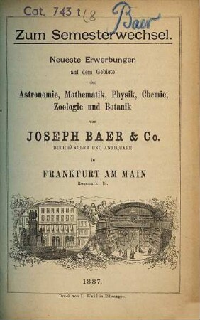Kleinere Kataloge. [8.] 1887