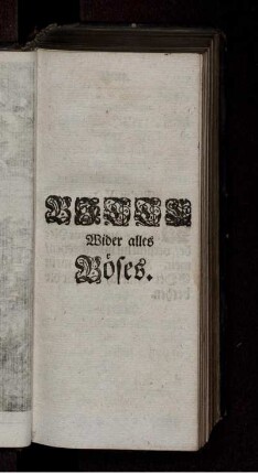 Bitte Wider alles Böses