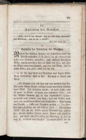 IV. Schöpfung des Menschen
