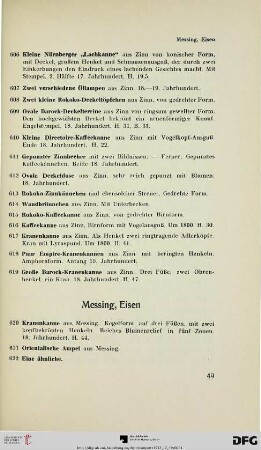 Messing, Eisen (Nr. 620-648)