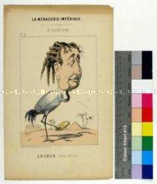 Karikatur auf Eugénie Kaiserin von Frankreich aus der Serie "La Ménagerie Impériale"
