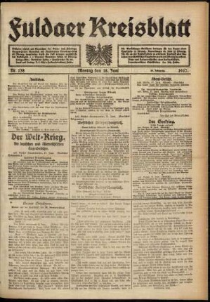 Ausgabe vom Montag, den 18. Juni 1917.