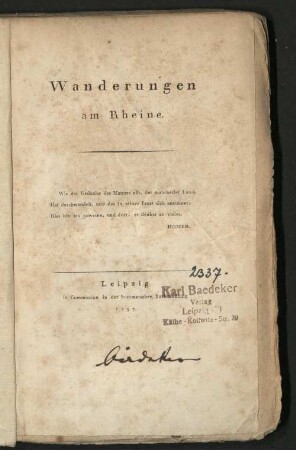 Wanderungen am Rheine
