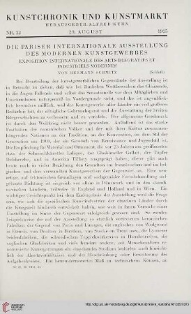 Neue Folge 35 = Jahrgang 59: Die Pariser internationale Ausstellung des modernen Kunstgewerbes : exposition internationale des arts decoratifs et industriels modernes, [2]