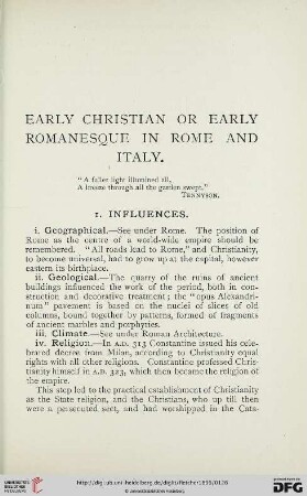 Early christian or early Romanesque in Rome and Italy