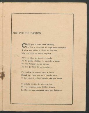 Motivo de pasión.