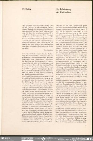 Zur Ästhetisierung des Arbeitsmilieus