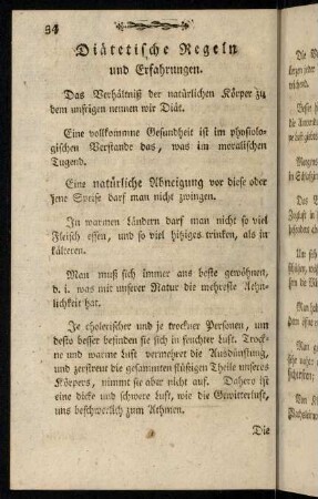 34-44, Diätetische Regeln und Erfahrungen.
