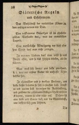 34-44, Diätetische Regeln und Erfahrungen.