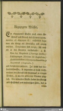 Abgezogene Wässer