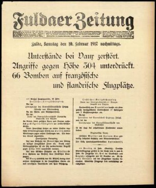 Ausgabe vom Samstag, den 10. Februar 1917.