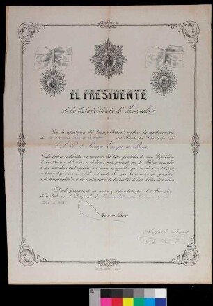 El Presidente de los Estados Unidos de Venezuela