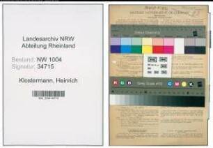 Entnazifizierung Heinrich Klostermann , geb. 12.04.1914 (Arbeiter)