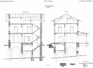 Kirchheim (Neckar): Empfangsgebäude Längs- Querschnitt (Treppenhaus)