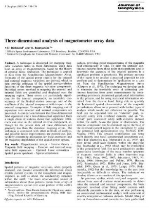Three-dimensional analysis of magnetometer array data