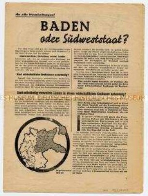 Flugschrift für ein selbständiges Land Baden