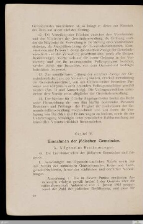 IV. Einnahmen der jüdischen Gemeinden