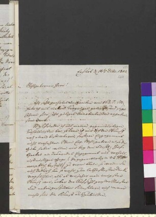 Brief von Weidner, Julius an Goethe, Johann Wolfgang von