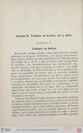 Capítulo X. Trabajos en bronce