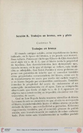 Capítulo X. Trabajos en bronce