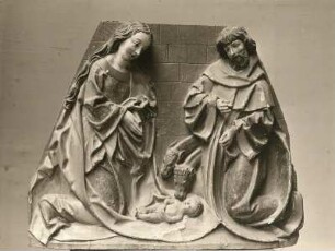 Maria und Joseph, das Kind anbetend