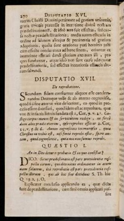 270-286, Disputatio XVIII.