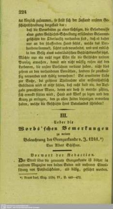 Ueber die Worbs´schen Bemerkungen zu meiner Beleuchtung der Grenzurkunde v. J. 1241