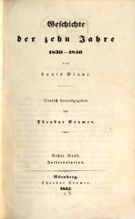 Geschichte der zehn Jahre : 1830 - 1840, 1. Julirevolution