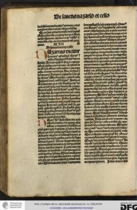 Nazarius dicitur quasi nazareus quod interpretatur consecratus vel mundus vel separatus vel floridus aut custodiens...