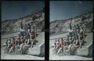Menschen am Strand von Quinteros