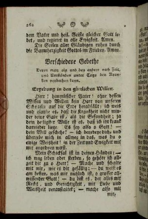Verschiedene Gebethe