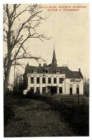 Kriegs-Erinnerungs-Karte: Schloß in Zonnebeke