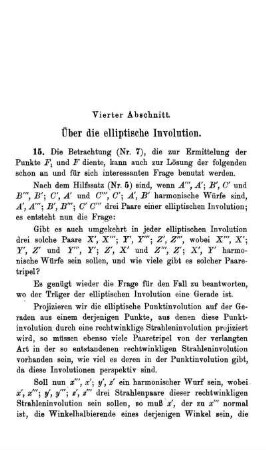 Vierter Abschnitt - Über die elliptische Involution.