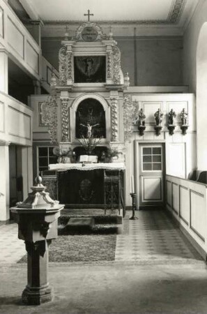 Wilschdorf (Dürrröhrsdorf-Dittersbach-Wilschdorf). Pfarrkirche. Inneres nach Osten
