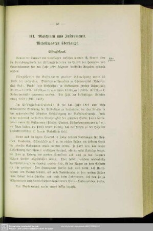 III. Maschinen und Instrumente. Metallwaaren überhaupt