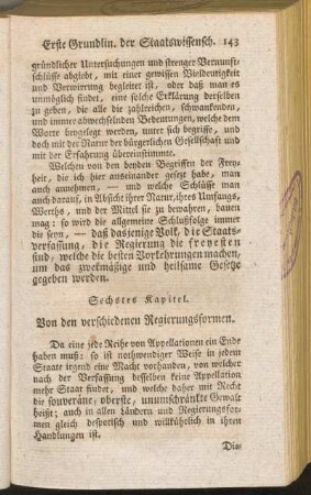Sechstes Kapitel. Von den verschiedenen Regierungsformen