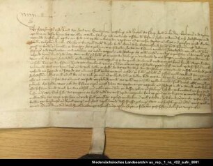 Die Stadt Groningen erwartet in ihrem Streit mit Sibo von Dornum den Schiedsspruch = OUB I, Nr. 712, S. 621 Anhängendes Siegel beschädigt erhalten