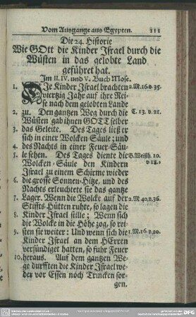 Die 24. Historie. Wie Gott die Kinder Israel durch die Wüsten in das gelobte Land geführet hat