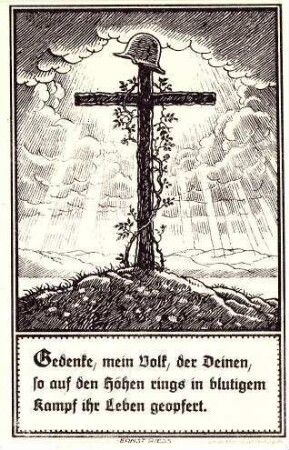 Postkarte des Volksbundes deutsche Kriegsgräberfürsorge Ortsgruppe Freiburg
