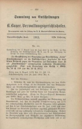 Vierunddreißigster Band. 1913. Elfte Lieferung. - Nr. 44. - Nr. 49.