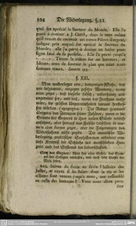 Die Widerlegung. §. XXI.