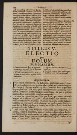 Titulus V. Electio per Dolum