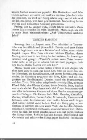 Wieder daheim